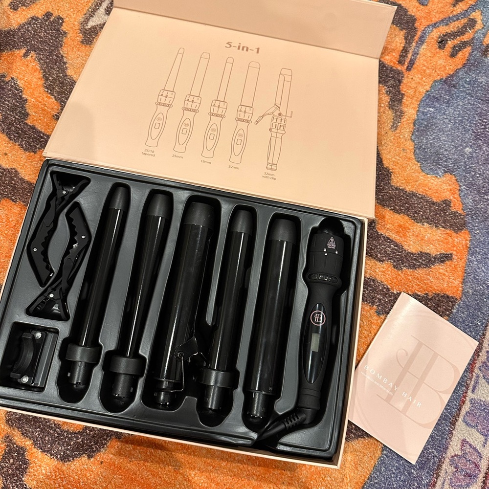 Bombay Hair 5-in-1 Black Hair Styling Tool Set